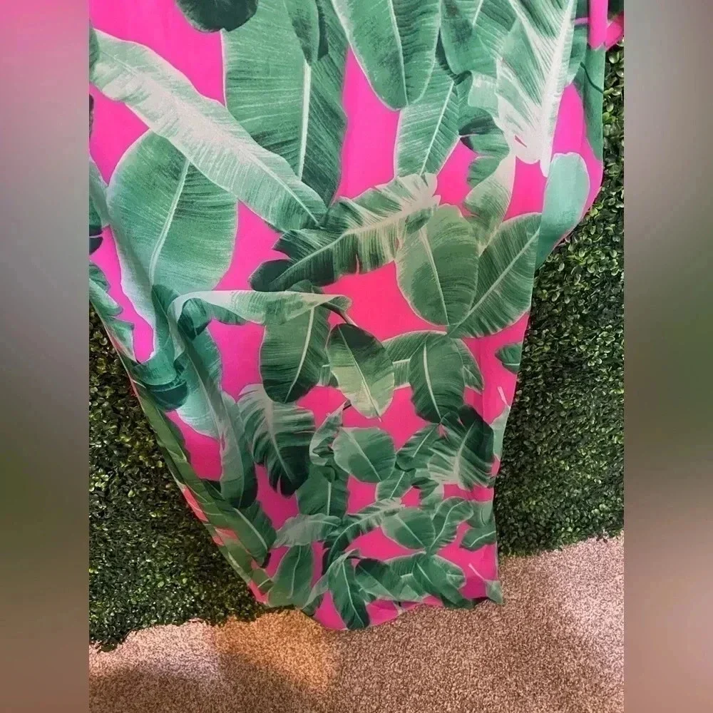 Buddy Love | Major Flair Maxi Dress in Palm Leaf Green - Size Small - Picture 3 of 10